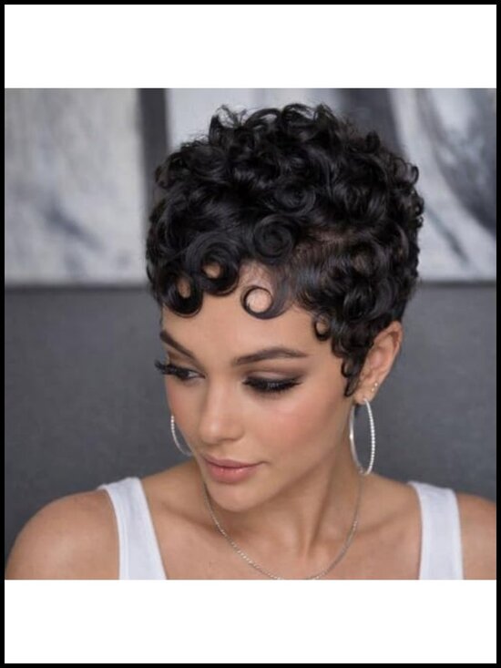 13x4 Lace Front Wig Human Hair Short Curly Pixie Cut Glueless Deep Wave main image 4